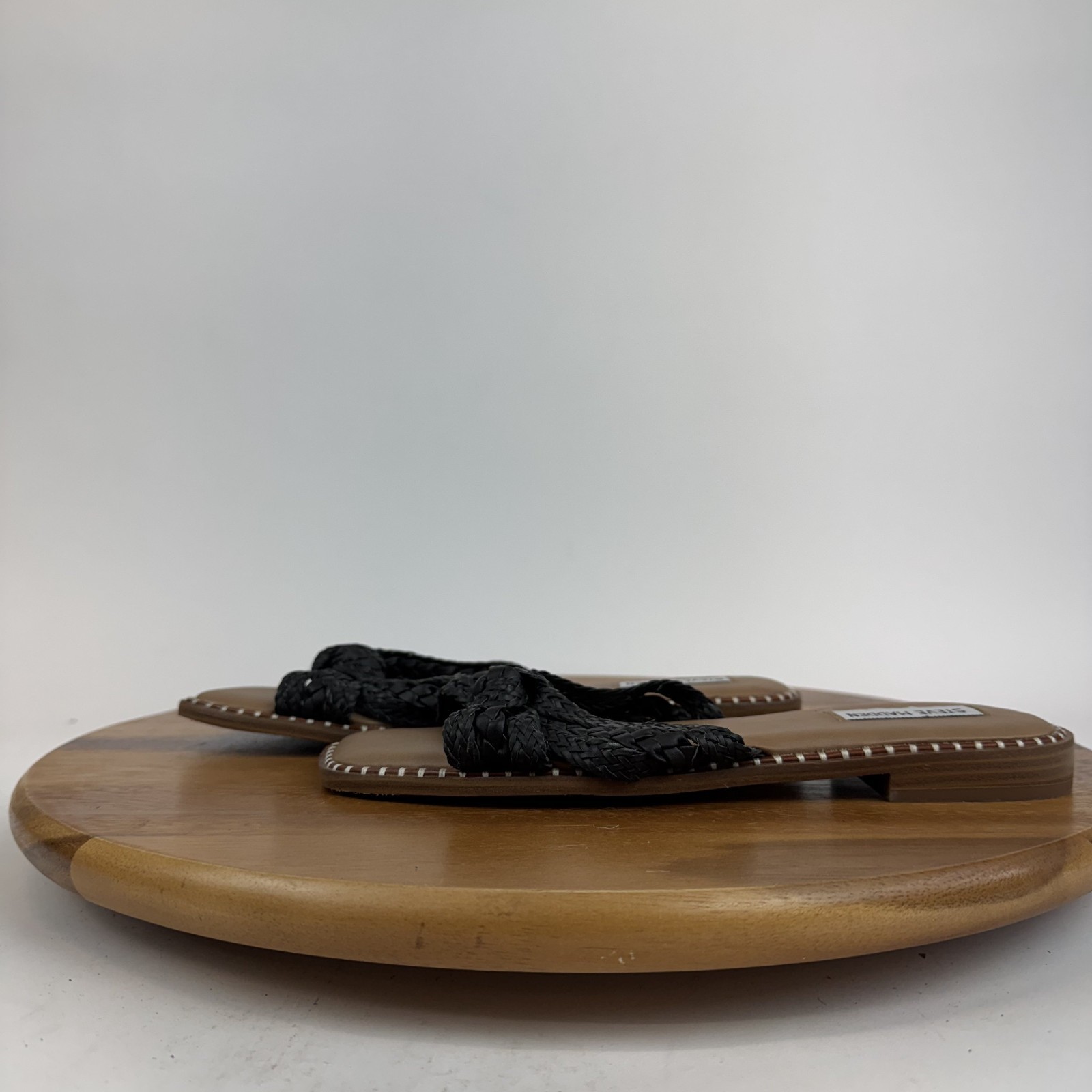 APL Sandali neri nuovi senza scatola Steve Madden Wilmah flat slip on misura 9 5 M