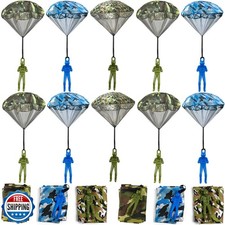 ROYHOO 15PCS Army Camo Parachute Toys for Kids Hand Throwing Outdoor Games, A