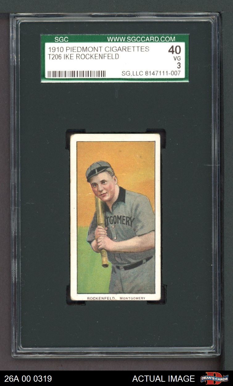 1909 T206 Ike Rockenfeld Southern Association - Montgomery SGC 3 - VG