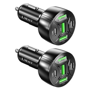 USB Car Charger Adapter, 5 Ports 75W PD 3.0 Car Charger Fast Charging with iP...
