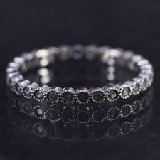 Size 8.25, vintage sterling silver 925 statement band ring with cluster cz