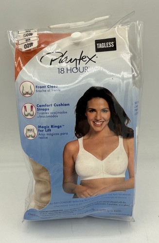 Playtex 18 Hour Wirefree Front Close Nude Bra #E525 Posture Boost Size 46DD NEW - Picture 2 of 3