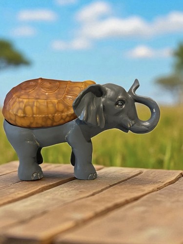 80er Jahre Cheyenne Elefant Nachtlampe Braunglas Leuchte Vintage Neuheit Deko - Bild 1 von 8