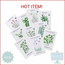 Sereniseed Certified Organic Herb Seeds 10-Pack   Non GMO, Heirloom   Seed Sta