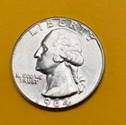 1964 Washington Quarter Uncirculated Silver Coin $0.25 Free Shipping: No Reserve