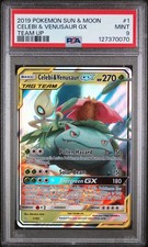 Pokemon 2019 Sun & Moon Team Up #1 Celebi & Venusaur GX Tag Team PSA 9