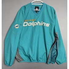 Miami Dolphins Teal Blue Pullover Windbreaker Mens Large Embroidered G-III NFL