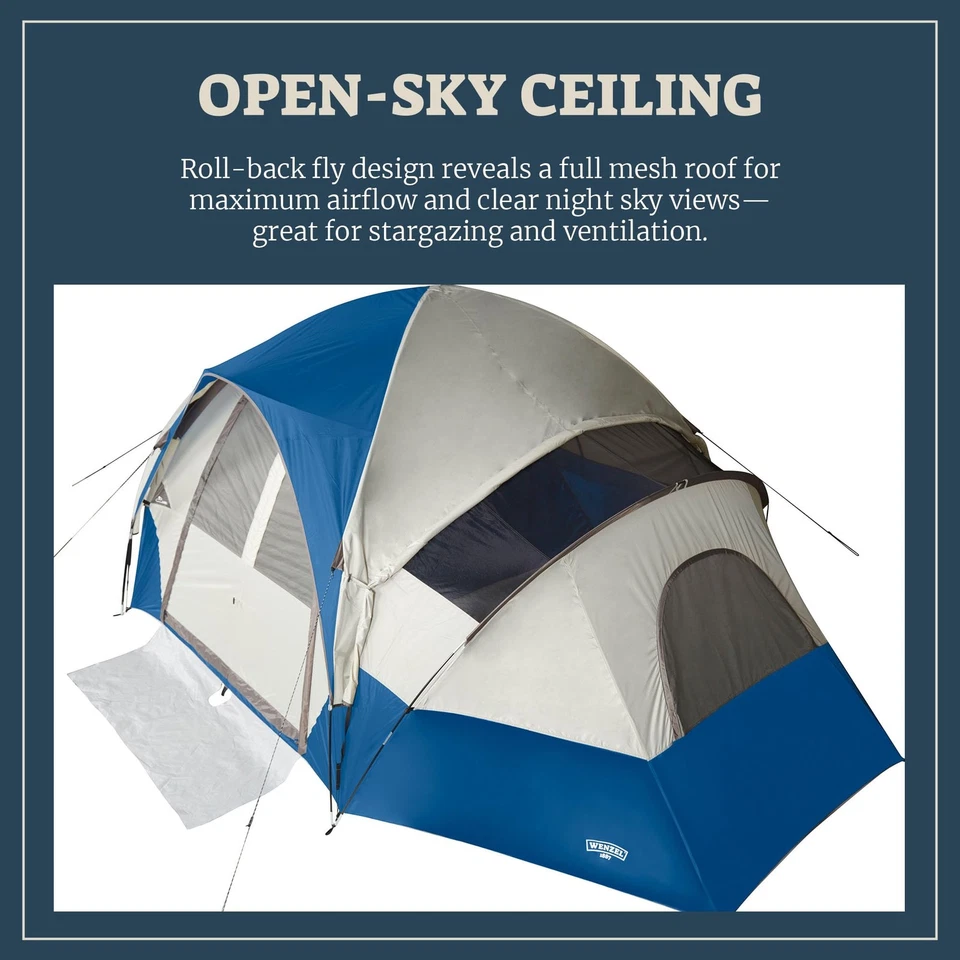 Tienda de campaña con cúpula modificada para 10 personas Wenzel Pinyon para auto camping, viajes, Foto 3 de 4