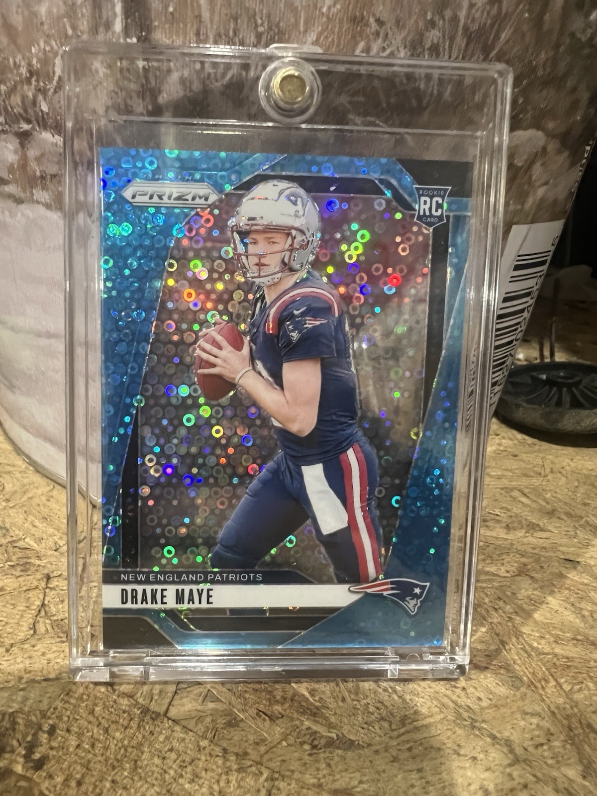 2024 Panini Prizm No Huddle Blue Disco /99 RC Drake Maye #329 Patriots Rookie