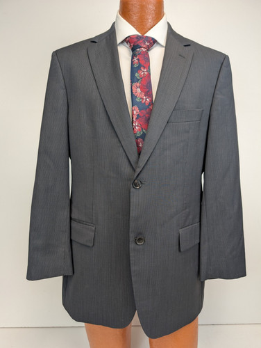 Hugo Boss 2 Piece Suit Mens 40R Gray Woven Wool Flat Front Pants 34x30 Bespoke - Picture 3 of 12