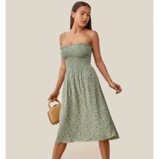 Reformation Sable Dress in Light Green Floral Size Small