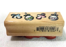 Rubber Stampede Baby Border Binky Rattle Wood Mounted Rubber Stamp A2269C