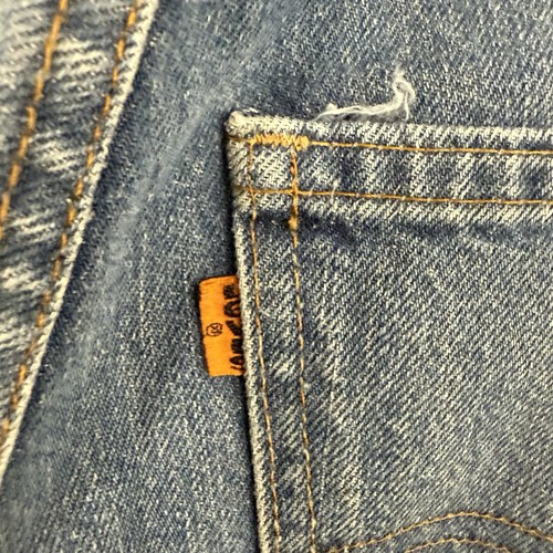 Vintage 70s Levi’s 684 Orange Tab Bellbottom Flare Dark Denim Jeans Size 29x33 - Picture 9 of 9