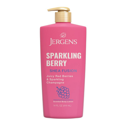 Jergens Shea Fusion Sparkling Berry Scented Body Lotion, Moisturizer for DrySkin