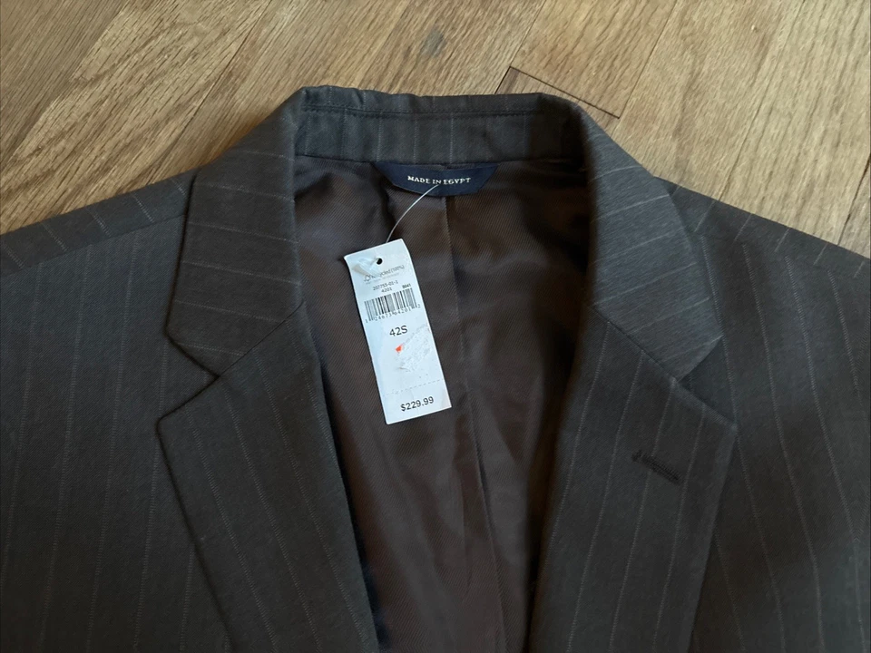 Blazer Banana Republic Marrón Oscuro Hthr Para Hombre 42S Egypt Meade Rayas Dos Botones Foto 2 de 4