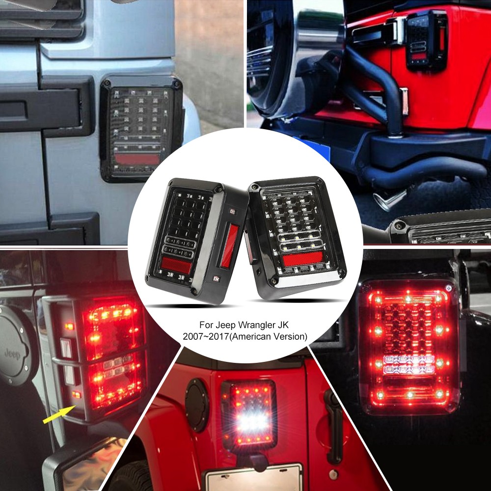 For 07-17 Jeep Wrangler Unlimited JK AUXBEAM LED Headlights Fog Tail Lights Kit thumbnail 12