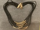 *RARE* VINTAGE GORGEOUS BLACK GOLD METAL MULTI-STRAND CHOKER NECKLACE!! — photo 2
