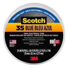 Scotch Color Coding Vinyl Electrical Tape 35 : 3/4 in. x 66 ft. Blue 