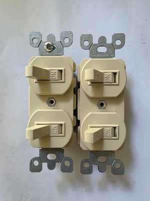 Leviton 5224-2WS Combination Double Switch 15A 120/277V - Lot of 2 Ivory