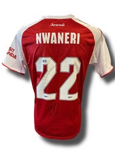 ETHAN NWANERI SIGNED ARSENAL FC 2025/26 HOME SHIRT (ACG CERT AG16583)