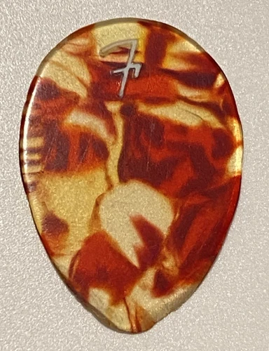 Vintage Guitar Pick-Fender-1950s Pre-CBS  F Teardrop-Wheatstraw Celluloid-Worn