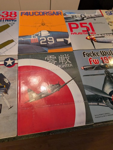 1980s HB DJ Book WWII Fighter Planes Watanabe Crown 12pc Set - Foto 9 di 13