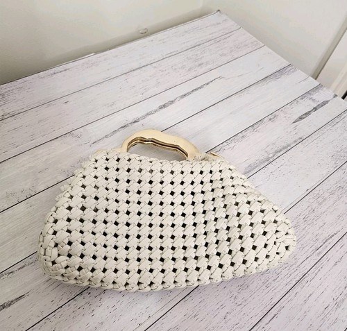 Aje New Weave Micro Frame Bag/Clutch Metal Handle Chain Link Cream Ivory - Bild 6 von 14