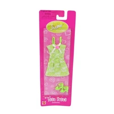 Vintage Teen Skipper Teen Scene Fashions Outfit Barbie Green Sundress #68028-97