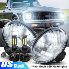 7 inch LED Headlight Round DOT Approved Hi-Lo Lamp Pair Fit Chevy C10 1967-1972