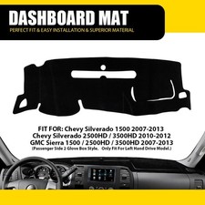 Fits 2007-2013 Chevy Silverado Gmc Sierra Car Dashboard Cover Dash Mat Pad Black
