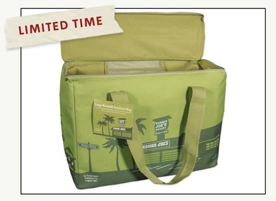 *NEW* Trader Joe's Large Insulated Tote Olive Green 8 Gallon Reusable Bag Cooler