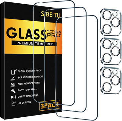 SIBEITU 3 Pack Screen Protector for Iphone 16 Pro Max with 3 Pack Camera Lens Te