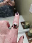 Size 7.5-8 Gorgeous Red Cocktail Ring, I Believe Is Stainless Steel. No Other... — photo 2