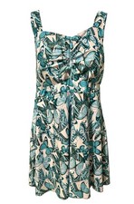 Blue Butterfly 2 Piece Swim Suit Layered Removable Pads Plus Size 4XL Comfy