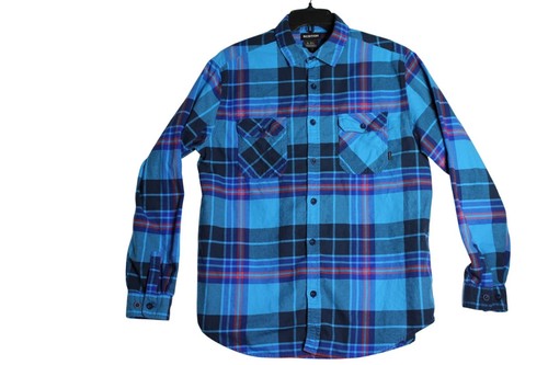 Burton L/S Blue Plaid Flannel Outdoor Shirt Mens Large
