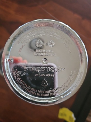 Starbucks Tumbler Holiday Silver Grid Disco 24oz with Straw. - Picture 6 of 8