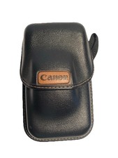 Canon Black LEATHER Small Camera CARRY CASE Made in Japan VTG 5x3.25