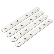 4 Pack 6.9 Flat Straight Corner Brace, Stainless Steel, Mending Repair Plate