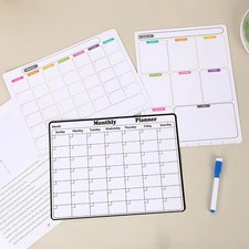 Magnetic Dry Erase Whiteboard Fridge Calendar Weekly Planner Message Board