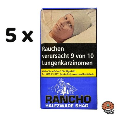 Rancho Halfzware Shag Zigarettentabak 5x 40g Pouch