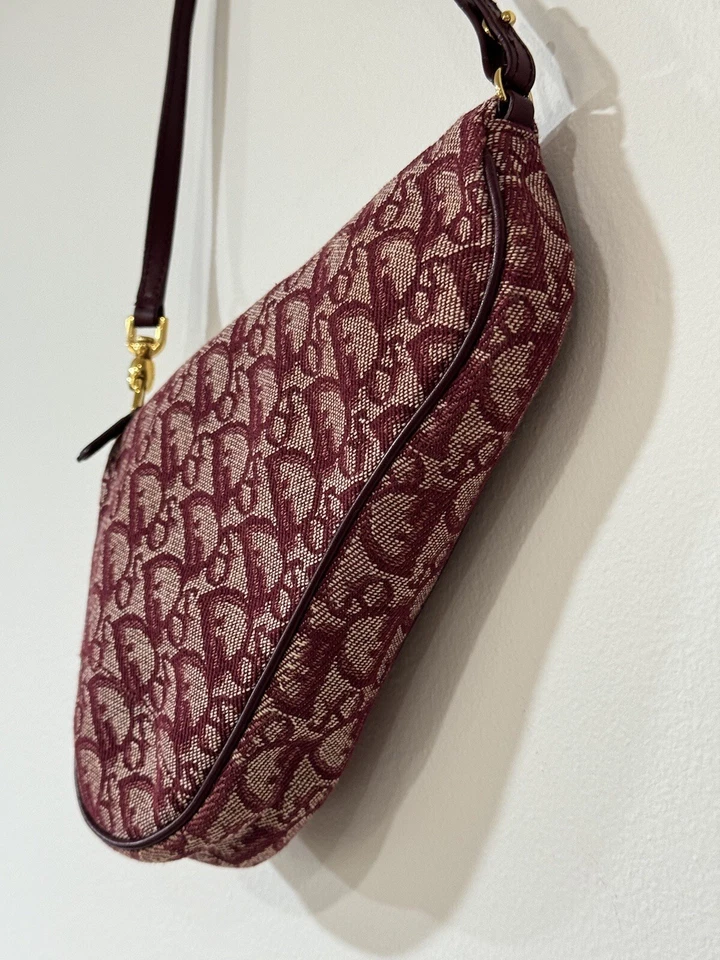 Christian Dior Burdeos Trotter Patrón Sillín Bolso Bolso MC0073 161453 Foto 4 de 4