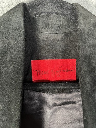 Gilet vintage Mary Hoffman 100% pelle colorblock blu rosso viola nero taglia L - Foto 5 di 9