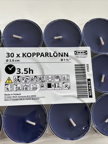 Pack of 60 IKEA Kopparlonn Candle Scented tealight, almond & cherry/blue, 3.5 hr - Picture 7 of 10