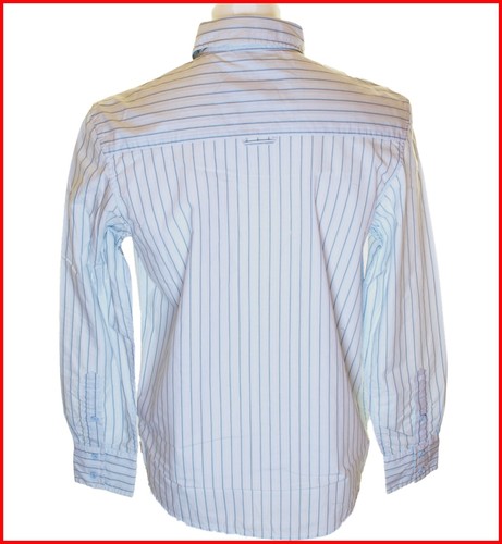 New Authentic Men's Wrangler Vintage Maverick Long Sleeve Striped Shirt Blue 2XL - Picture 2 of 2