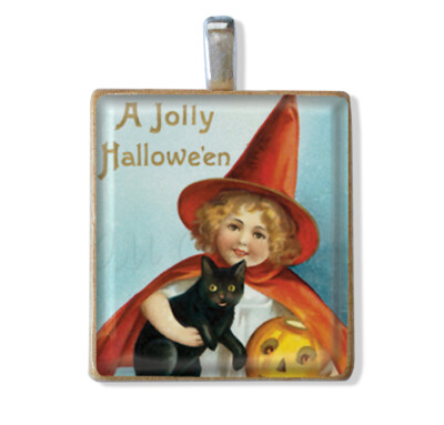 Halloween Scrabble Tile Pendants - BUY 2 or MORE, GET 1 FREE NECKLACEs