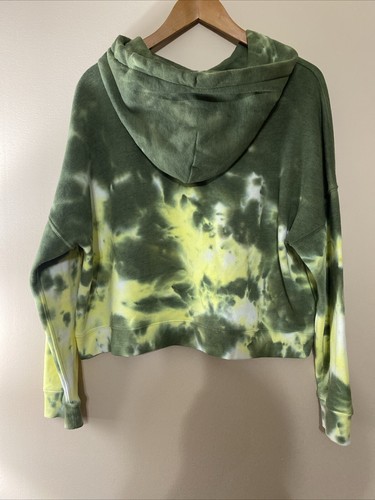 Calvin Klein Jeans Women’s Crop Hoodie Green Tye Dye Size Large - Picture 5 of 5