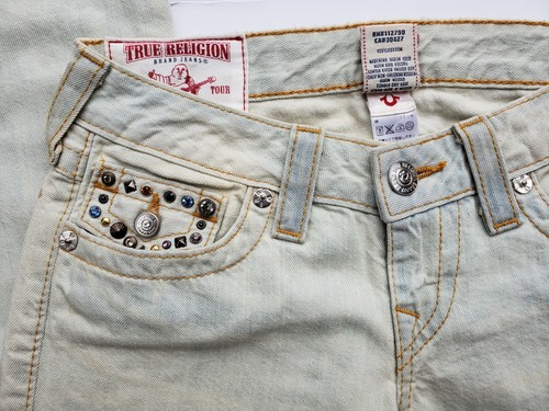 $265 Authentic Rare TRUE RELIGION Women's Low Rise Diamond Straight Denim Jeans - Picture 10 of 12