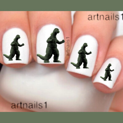 Godzilla Nails Classic Monster Kaiju Cosplay Costume Nail Art