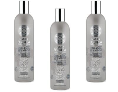 Natura Siberica Energy and Shine Shampoo für kraftloses Haar Hydrolate 3 x 400ml