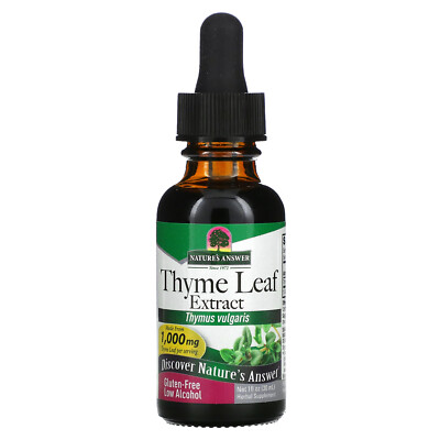 Nature s Answer Thyme Low Alcohol 1 000 mg 1 fl oz 30 ml Gluten-Free, GMP